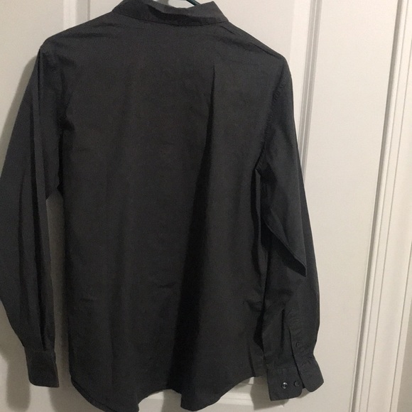 Charter Club  size 14W dark grey stretchy button down cotton spandex - Picture 3 of 3